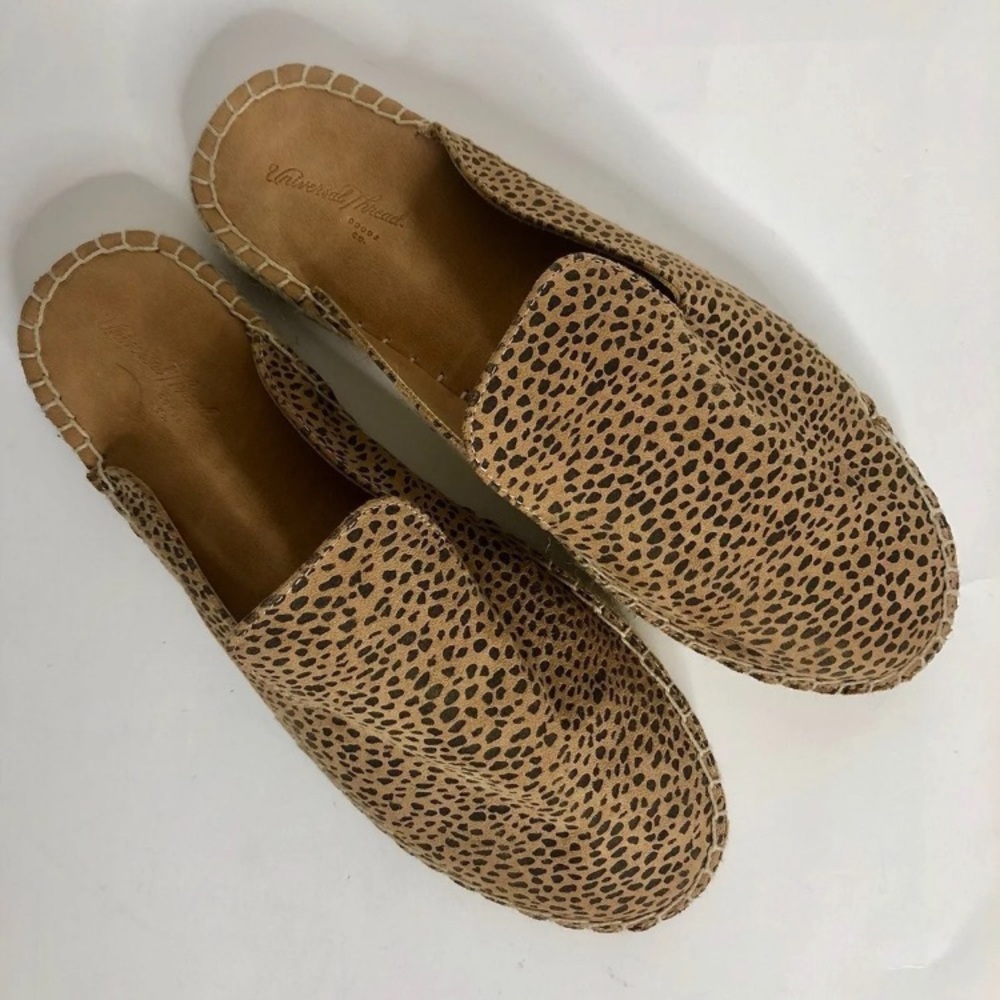 Leopard espadrille mules